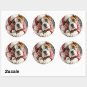 Boxer Runde Weihnachtssticker Runder Aufkleber (Blatt)
