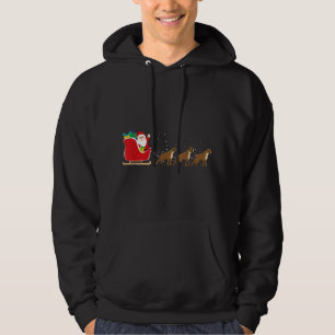 Boxer Santa Christmas Sleigh - Funny Boxer Dog Xma Hoodie