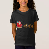 Boxer Santa Christmas Sleigh - Funny Boxer Dog Xma T-Shirt (Vorderseite)