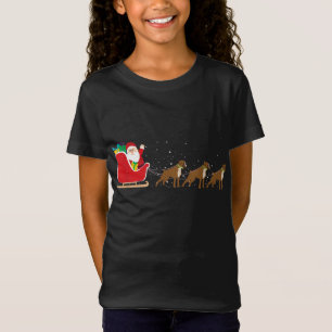 Boxer Santa Christmas Sleigh - Funny Boxer Dog Xma T-Shirt