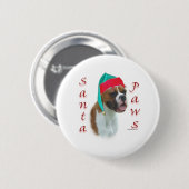 Boxer Santa Paws Button (Vorne & Hinten)