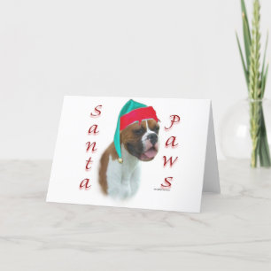 Boxer Santa Paws Feiertagskarte