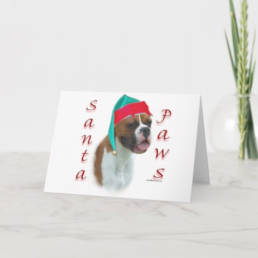 Boxer Santa Paws Feiertagskarte (Vorderseite)