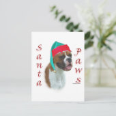 Boxer Santa Paws Feiertagspostkarte (Stehend Vorderseite)