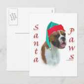 Boxer Santa Paws Feiertagspostkarte (Vorne/Hinten)