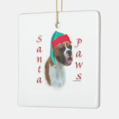 Boxer Santa Paws Keramikornament (Links)