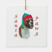 Boxer Santa Paws Keramikornament (Rückseite)