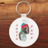 Boxer Santa Paws Schlüsselanhänger (Vorderseite)