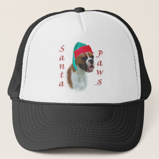 Boxer Santa Paws Truckerkappe (Vorderseite)