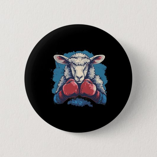 Boxer-Schaf mit Boxhandschuhen Kickboxen Lustiger Button (Vorderseite)