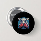 Boxer-Schaf mit Boxhandschuhen Kickboxen Lustiger Button (Vorne & Hinten)