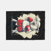 Boxer-Schaf mit Boxhandschuhen Kickboxen Lustiger Fleecedecke (Vorderseite (Horizontal))