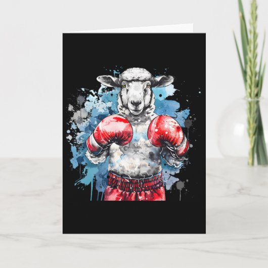 Boxer-Schaf mit Boxhandschuhen Kickboxen Lustiger Karte (Vorderseite)