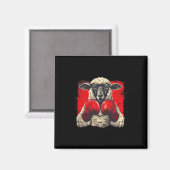Boxer-Schaf mit Boxhandschuhen Kickboxen Lustiger Magnet (Vorderseite/Rückseite)