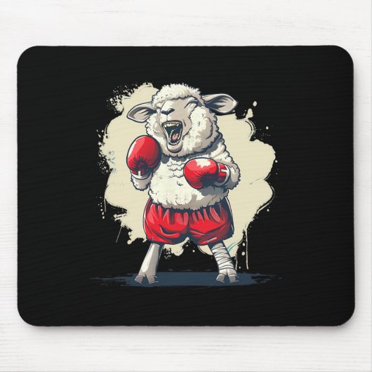 Boxer-Schaf mit Boxhandschuhen Kickboxen Lustiger  Mousepad (Vorne)