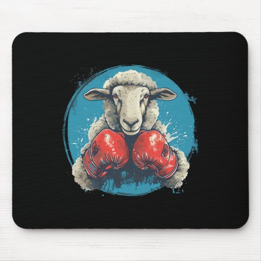Boxer-Schaf mit Boxhandschuhen Kickboxen Lustiger  Mousepad (Vorne)