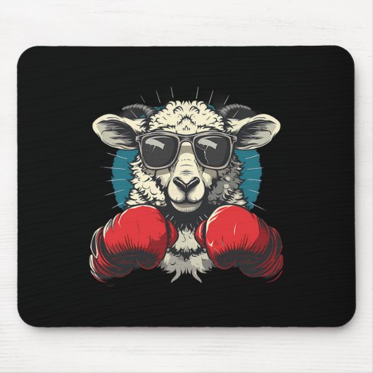 Boxer-Schaf mit Boxhandschuhen Kickboxen Lustiger  Mousepad (Vorne)