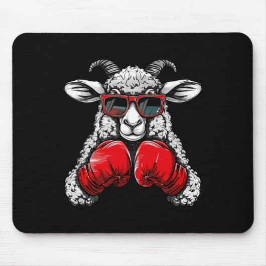 Boxer-Schaf mit Boxhandschuhen Kickboxen Lustiger Mousepad (Vorne)