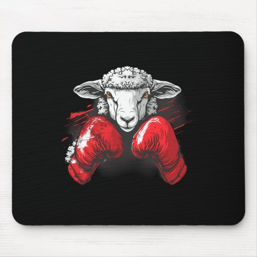 Boxer-Schaf mit Boxhandschuhen Kickboxen Lustiger Mousepad (Vorne)
