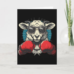 Boxer-Schaf mit Boxhandschuhen Kickboxen Lustiges Karte