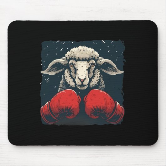 Boxer-Schaf mit Boxhandschuhen Kickboxen Lustiges Mousepad (Vorne)