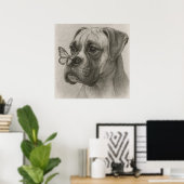 Boxer-Schmetterling Poster (Heimbüro)