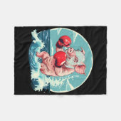 Boxer-Schwein mit Boxhandschuhen Kickboxen Lustige Fleecedecke (Vorderseite (Horizontal))