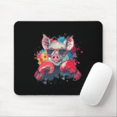 Boxer-Schwein mit Boxhandschuhen Kickboxen Lustige Mousepad (Mit Mouse)