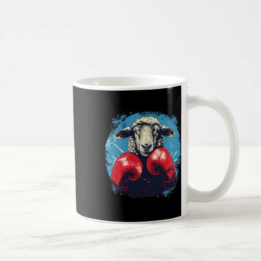 Boxer Sheep With Boxing Gloves Kickboxing Funny Bo Kaffeetasse (Rechts)