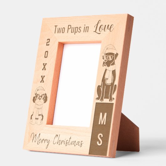 Boxer Shih Tzu Christmas Sunglasses Scarf Geätzte Rahmen (Links)