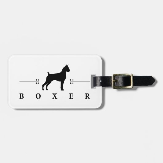 Boxer-Silhouette -2- Gepäckanhänger (Vorderseite horizontal)