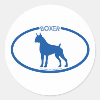 Boxer-Silhouette Runder Aufkleber