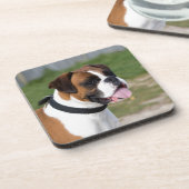 Boxer Sitting Getränkeuntersetzer (Linke Seite)