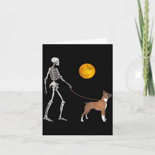 Boxer-Skelett-Hund-Halloween-Kostüm zum Spaziereng Karte