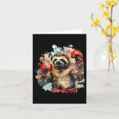 Boxer Sloth mit Boxhandschuhen Kickboxing Funny Bl Karte (Gelbe Blume)