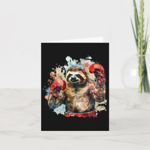 Boxer Sloth mit Boxhandschuhen Kickboxing Funny Bl Karte