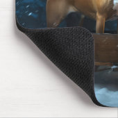 Boxer Snowy Sleigh Weihnachtsdekor Mousepad (Ecke)