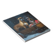 Boxer Snowy Sleigh Weihnachtsdekor Notizblock (angewinkelt)
