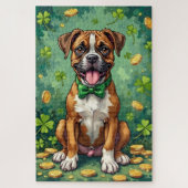 Boxer St Patrick’s Day Happy Lucky Dog Puzzle (Vertikal)