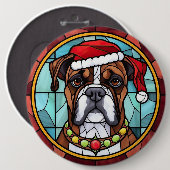 Boxer Stected Glass Christmas Button (Vorne & Hinten)