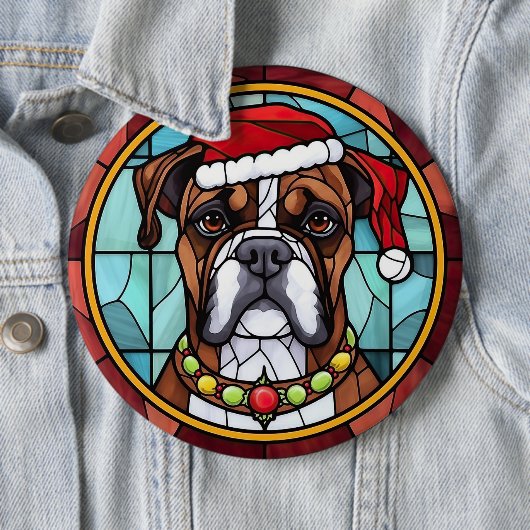 Boxer Stected Glass Christmas Button (Beispiel)