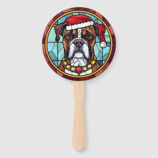 Boxer Stected Glass Christmas Fächer (Rückseite)