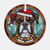 Boxer Stected Glass Christmas Ornament Aus Glas (Rückseite)