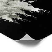 Boxer Stehend auf Mountain Moon Light Halloween Poster (Ecke)