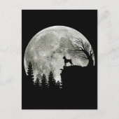 Boxer Stehend auf Mountain Moon Light Halloween Postkarte (Vorderseite)