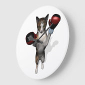Boxer Tabby Große Wanduhr (Winkel)
