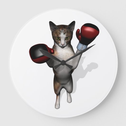 Boxer Tabby Große Wanduhr (Vorderseite)