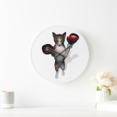 Boxer Tabby Große Wanduhr (Zuhause)