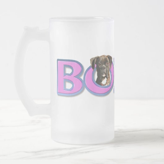Boxer-Tasse Mattglas Bierglas (Links)