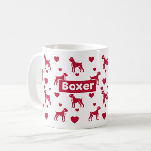 Boxer-Tasse mit rotem Herzen Kaffeetasse